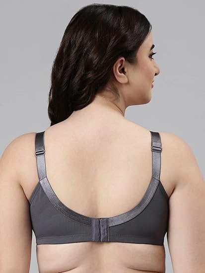 Enamor Women's Nylon Innovations Transform M-Frame Bra – Curve Support, Jiggle Control, Non-Padded, Wirefree, Full Coverage F096
